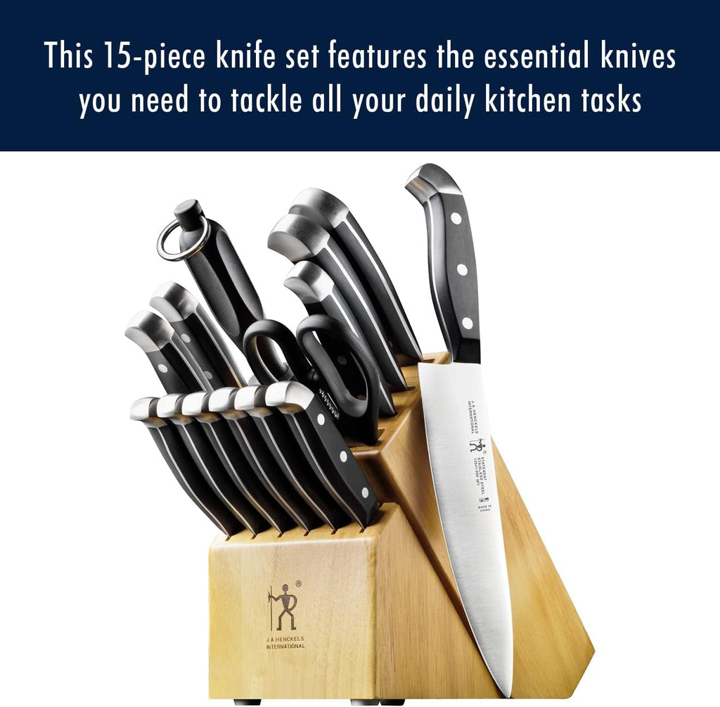 Statement 15 pc Knife Block Set, Razor-Sharp, German Engineered