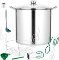 21.5 QT Stainless Steel Canning Pot with Lid and Rack, Stainless Steel Water Bath Canner,Canning Supplies Starter Kit