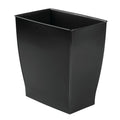 Small Plastic Bathroom Trash Can, Black | Slim Rectangle