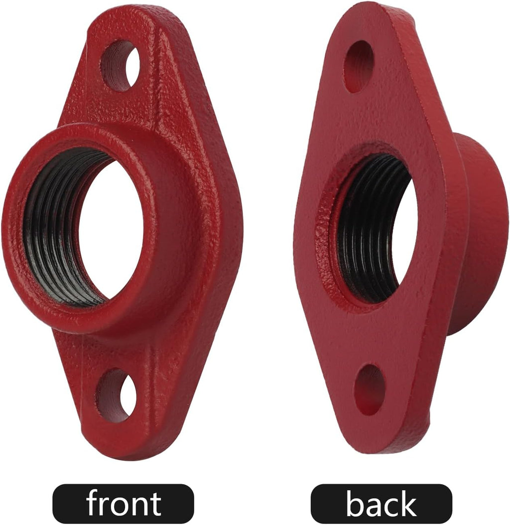 Pair of 1" NPT Cast Iron Circulator Pump Flanges for WiseWater Pumps, Red