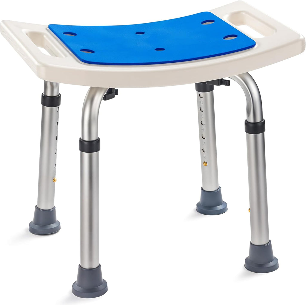 Dr.Kays Shower Chair for Inside Bathroom 350 lbs Shower Stool with Adjustable Height, Portable Heavy-Duty Bath Bench