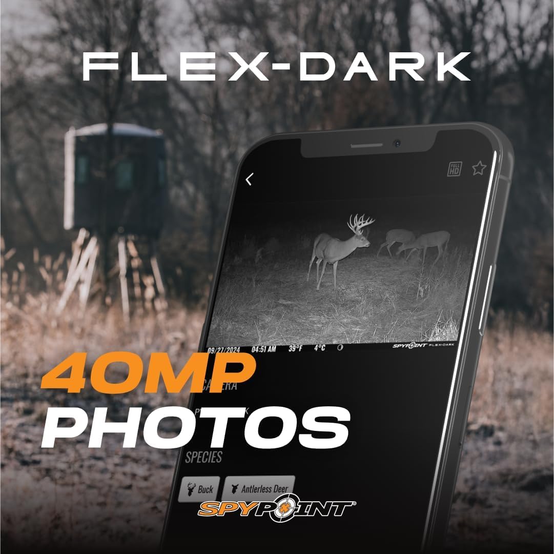 Flex-Dark Twin Pack Cellular Trail Camera, 40MP Photos, 1080p Video + Sound, No-Glow Game Camera, Hunting Night