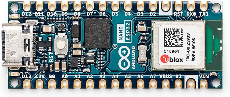 Arduino Nano ESP32 Without Headers [ABX00092] - ESP32-S3, USB-C, Wi-Fi, Bluetooth, HID Support, MicroPython Compatible for IoT & Embedded Applications