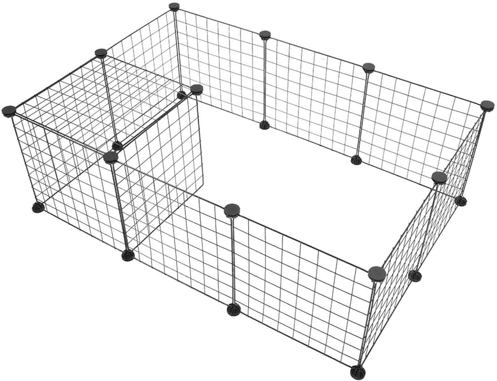 Metal Panel Pet Playpen, DIY Expandable Design for Various Small Animals, Indoor Portable Metal Wire Yard Fence, Easy