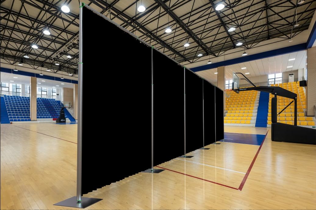 Adjustable Heavy Duty Portable 10FT X 50FT Pipe and Drape Backdrop Kit (Black Drape) Quick Set Up Without Tools for