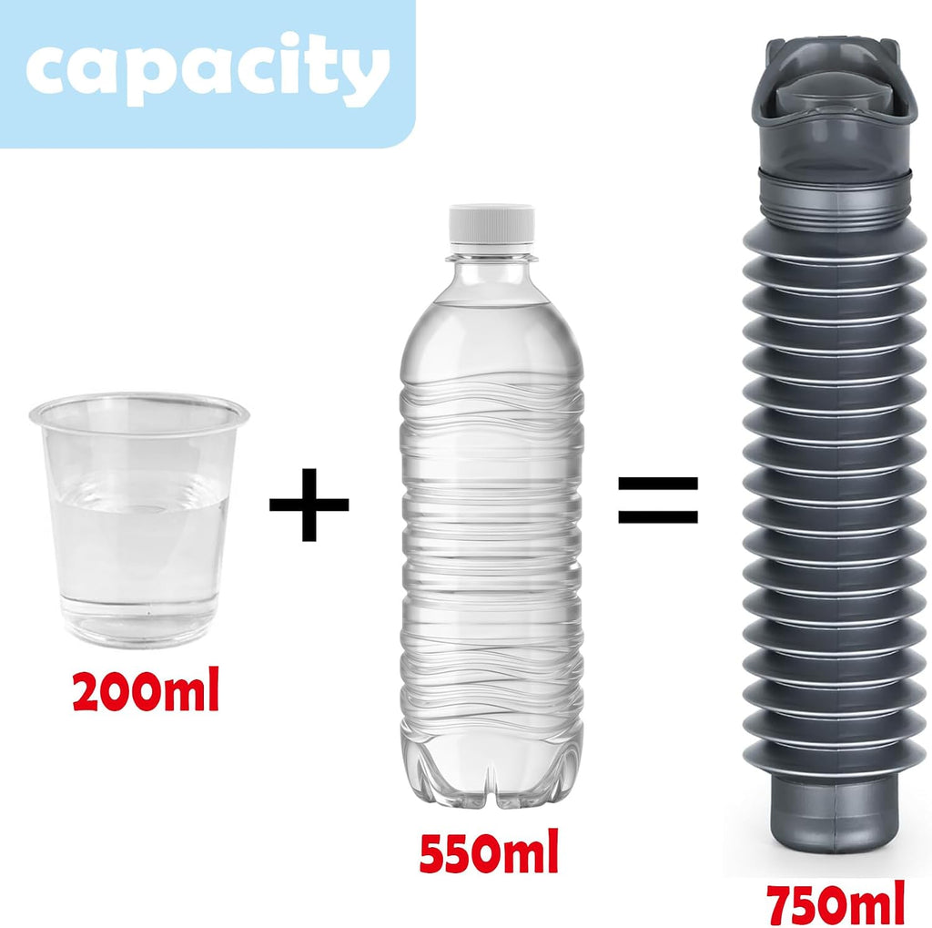 Car Travel Portable Urinal for Men and Women, Spill Proof 750 ml 2Pcs | with Disposable Bag, Portable Urine Bottle