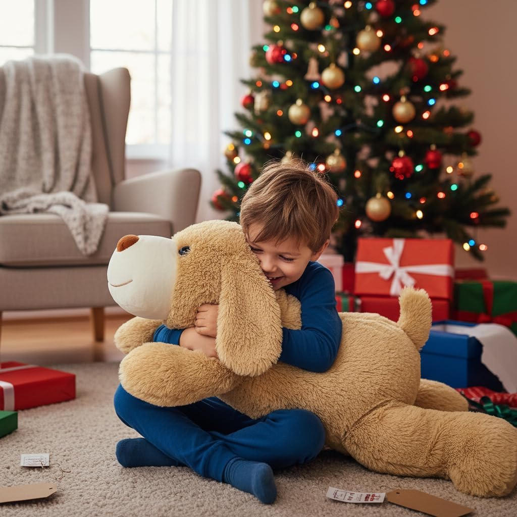 31" Giant Dog Stuffed Animal, Large Dog Plush Stuffed Golden Retriever, Soft Floppy Big Puppy Stuffed Animal Plush