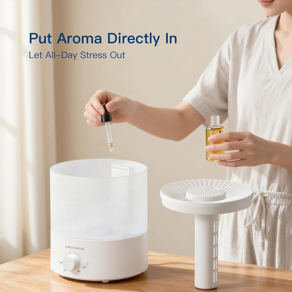 1.5L Large Cool Mist Humidifier for Large Spaces – Baby & Plant Safe Ultrasonic Aroma Diffuser, Quiet Operation for