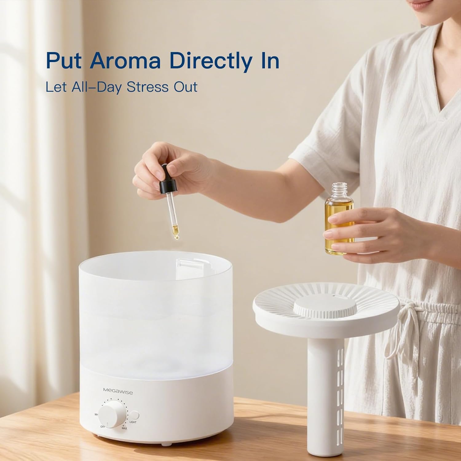 1.5L Large Cool Mist Humidifier for Large Spaces – Baby & Plant Safe Ultrasonic Aroma Diffuser, Quiet Operation for
