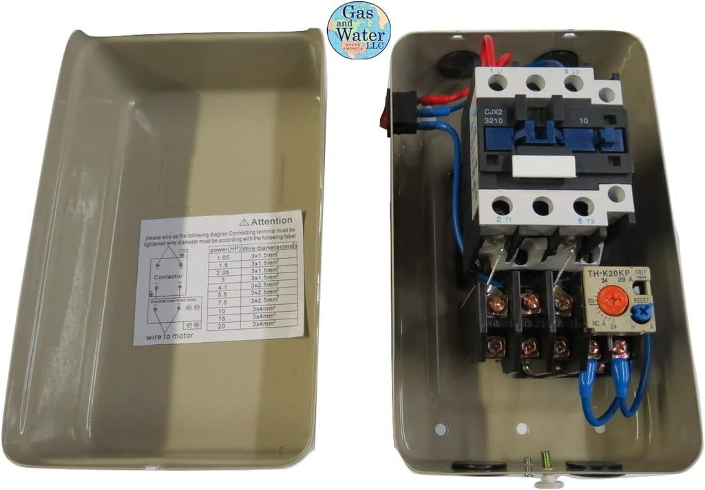Magnetic Electric Motor Starter Control 5 Hp Single Phase 220/240v 22-34a with On/off Switch