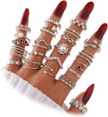 Gold Knuckle Rings Set For Women Vintage Stackable Joint Finger Midi Rings Dainty Cubic Zirconia Crystal Simple Twist