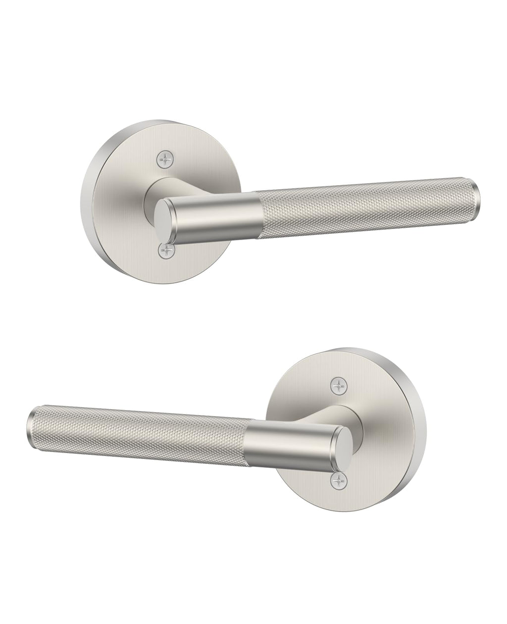 2 Pack Brushed Satin Nickel Dummy Interior Door Handles