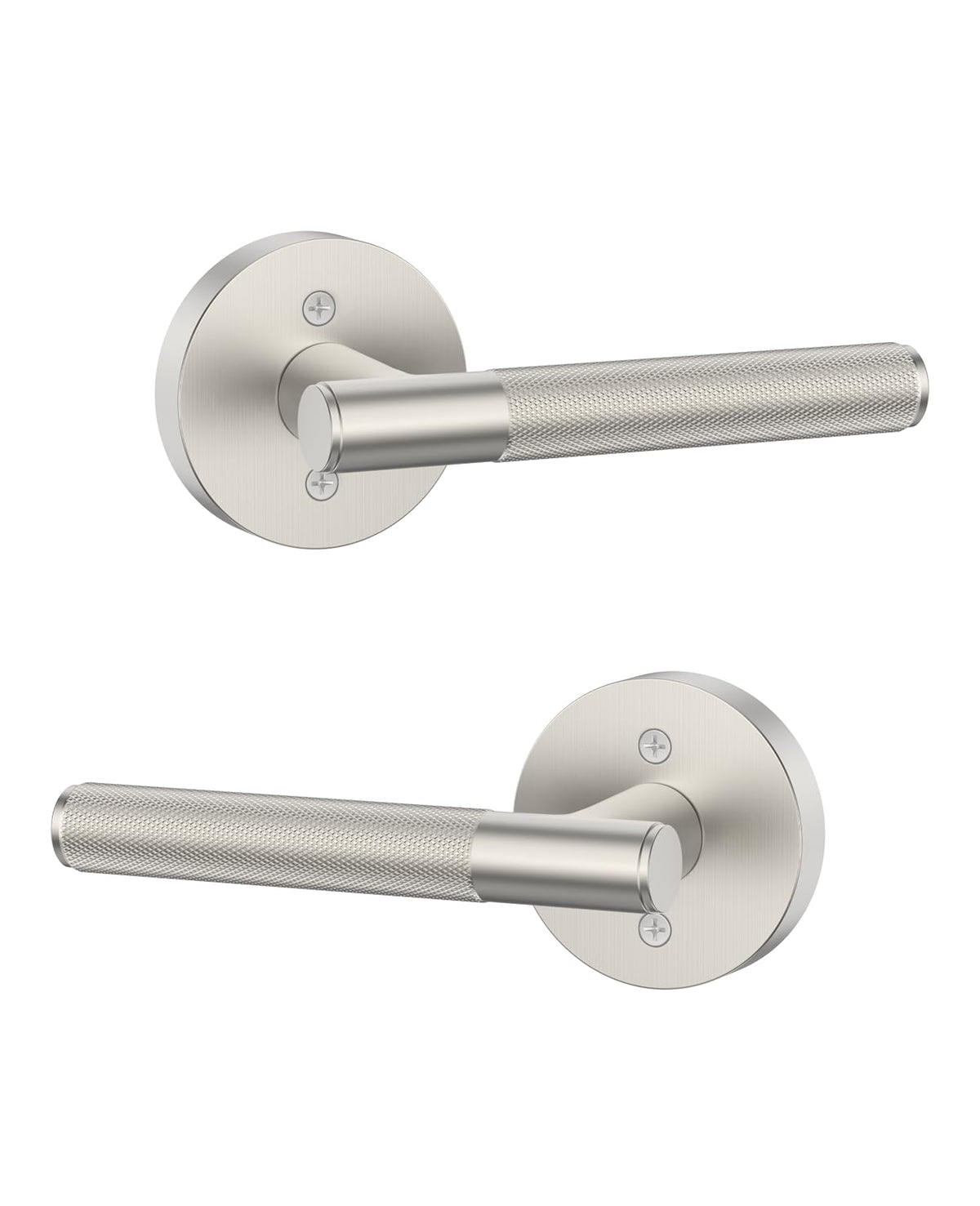 2 Pack Brushed Satin Nickel Dummy Interior Door Handles
