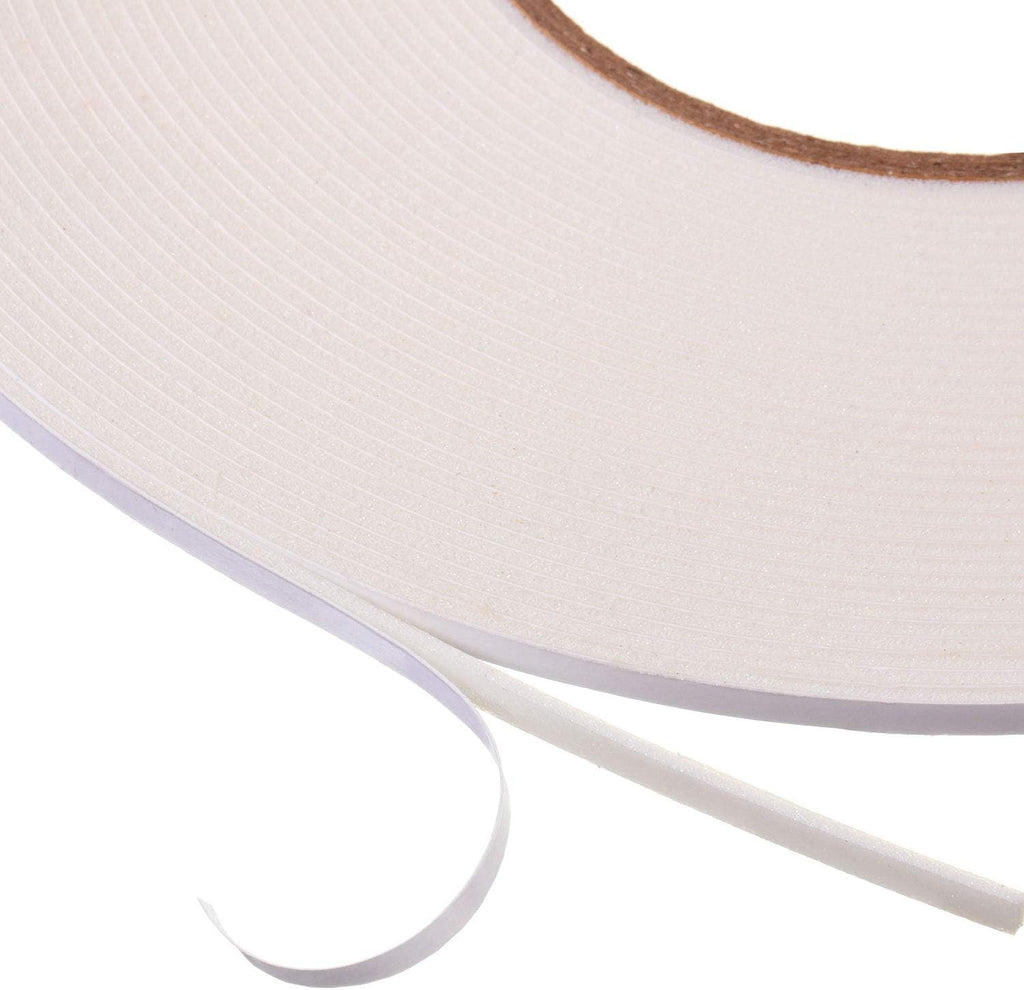 3 Rolls Double Sided Foam Tape, 1/8 Inch by 50 Feet, White