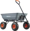 4 Cu.Ft. 600lbs Poly Garden Dump Cart, Heavy Duty 4 Wheel Wheelbarrow Yard Cart Dump Wagon with 10in All Terrain