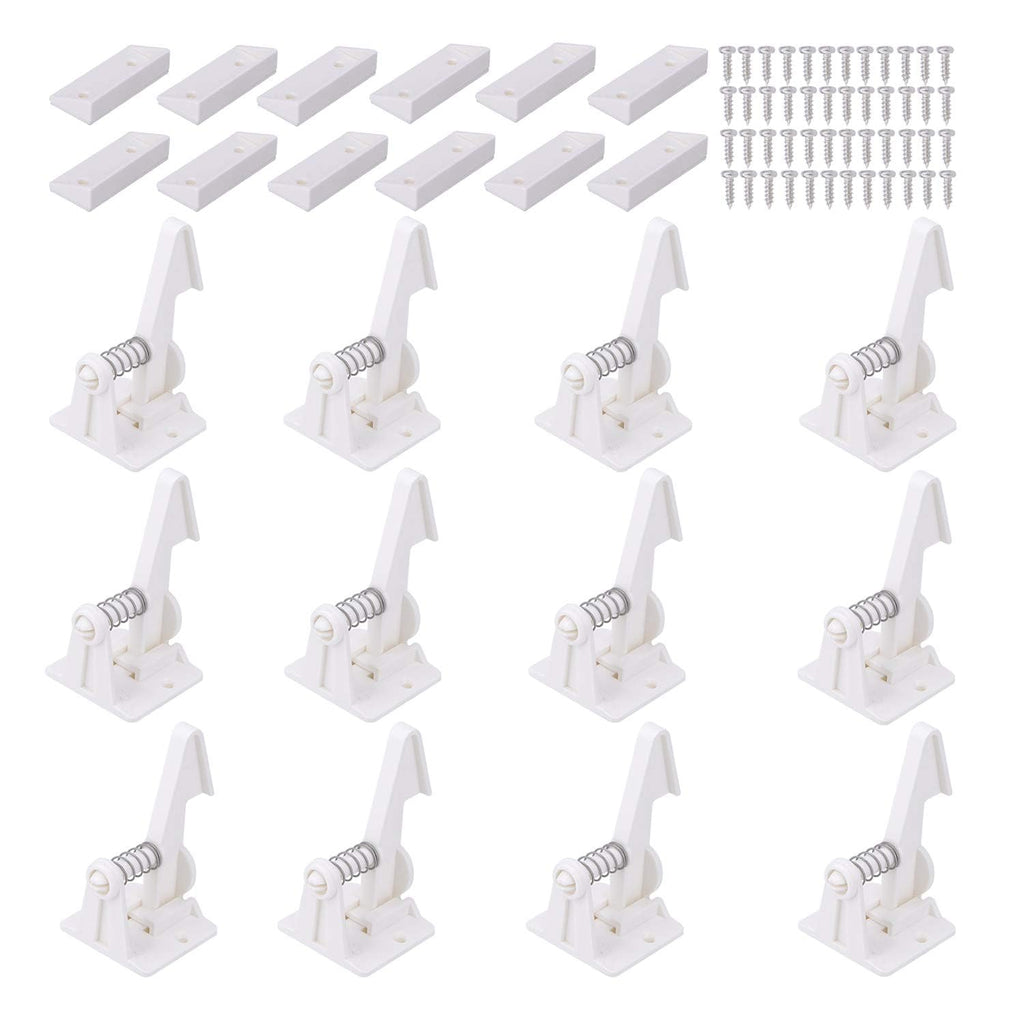 12 Pack Cabinet Locks Child Safety Latches - Baby Proofing Cabinets Drawer Lock with Adhesive Easy Installation - No