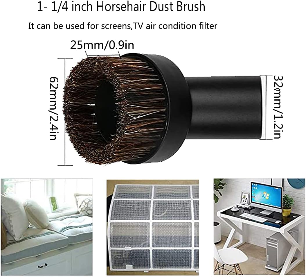 1 1/4 inch Vacuum Attachments Brushes Kit 1-1/4 inch 1-3/8 inch Vacuum Cleaner Accessories for 32mm and 35mm Standard