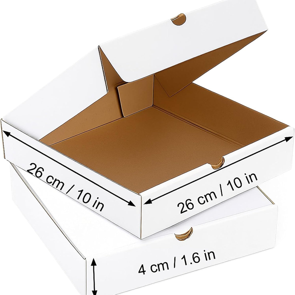 Pizza Boxes 10"x10" With Pizza Liners White Corrugated Pizza Containers