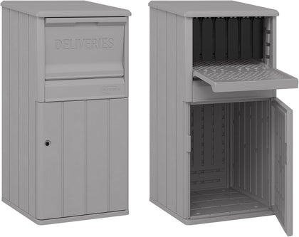 33.5-Gallon Capacity Package Delivery Box, Parcel Drop Box with Lock, Weather Resistant Outdoor Storage Solution for