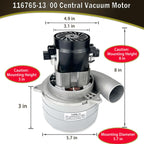 Upgraded 116765-13/00 Central Vacuum Motor,120v