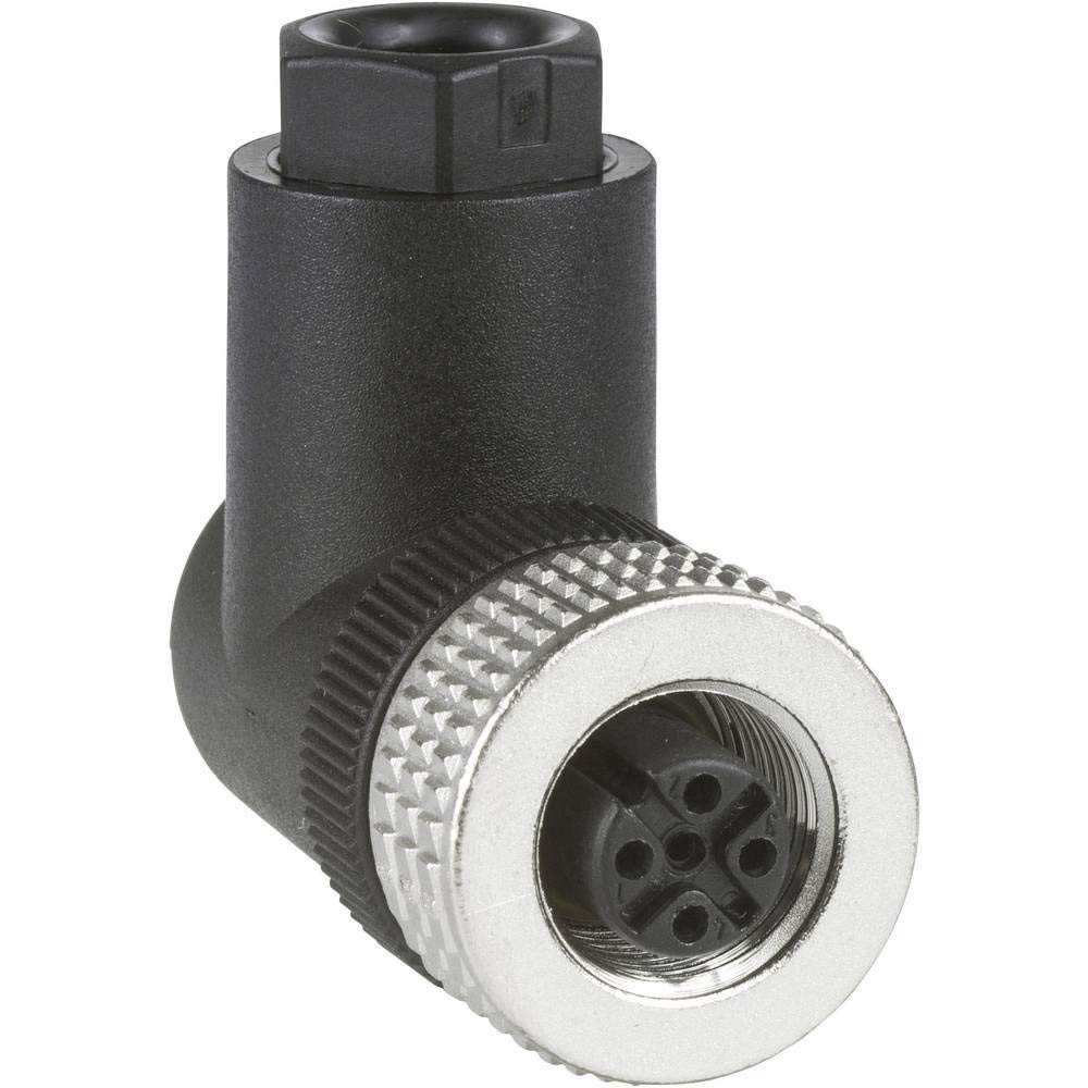 M12 Elbow Connector 4 Pin Xzcc12Fcm40B, Schneider Electric
