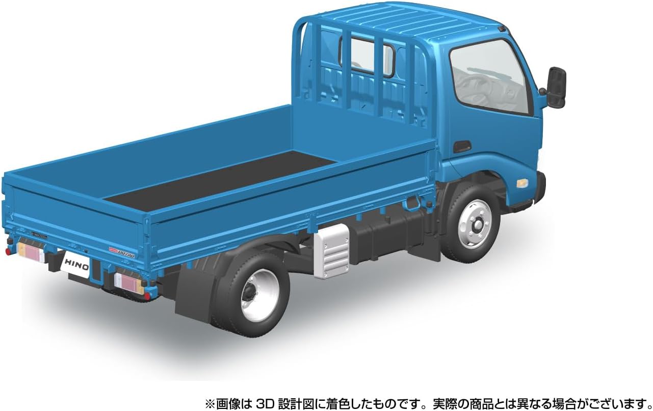 Bunka Kyozai (Aoshima) Raku Plastic Snap Kit No. 23-BE Hino Dutro Flat Body (Blue), 1/32 Scale Plastic, Color-Coded