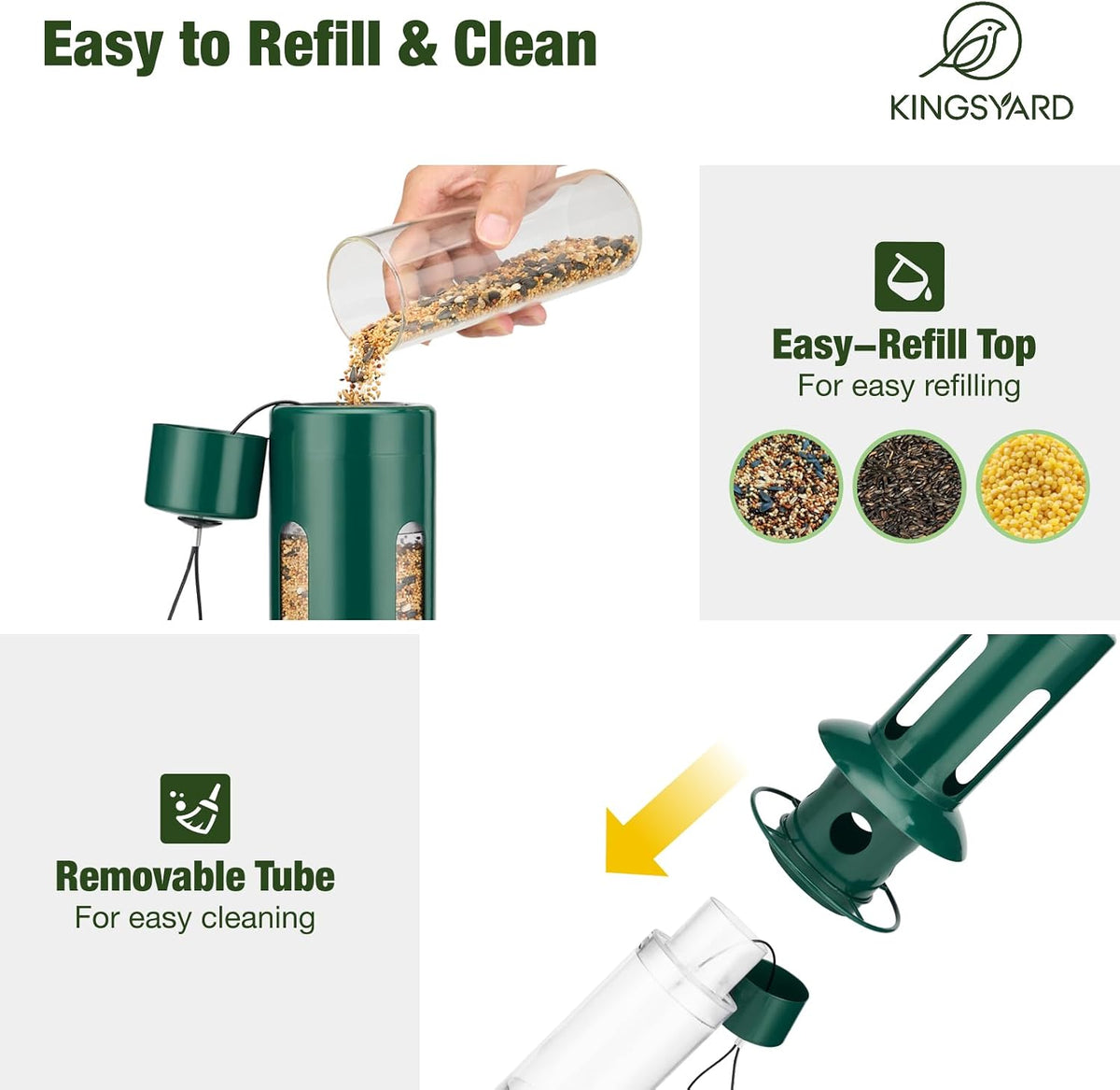 Squirrel Proof Hanging Bird Feeder for Outdoors