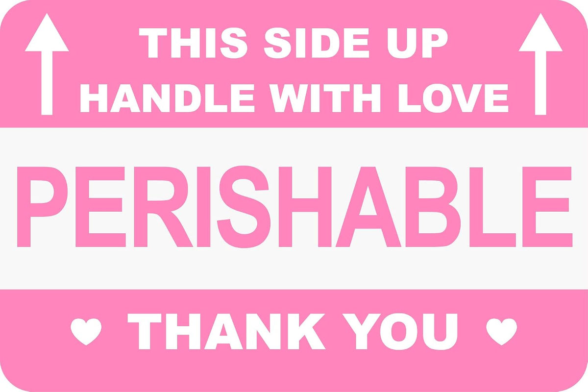 2"x3" 200 PCS Perishable This Side Up Handle with Love Labels Stickers Shipping Mailing Cartons Envelops Adhesive Labels