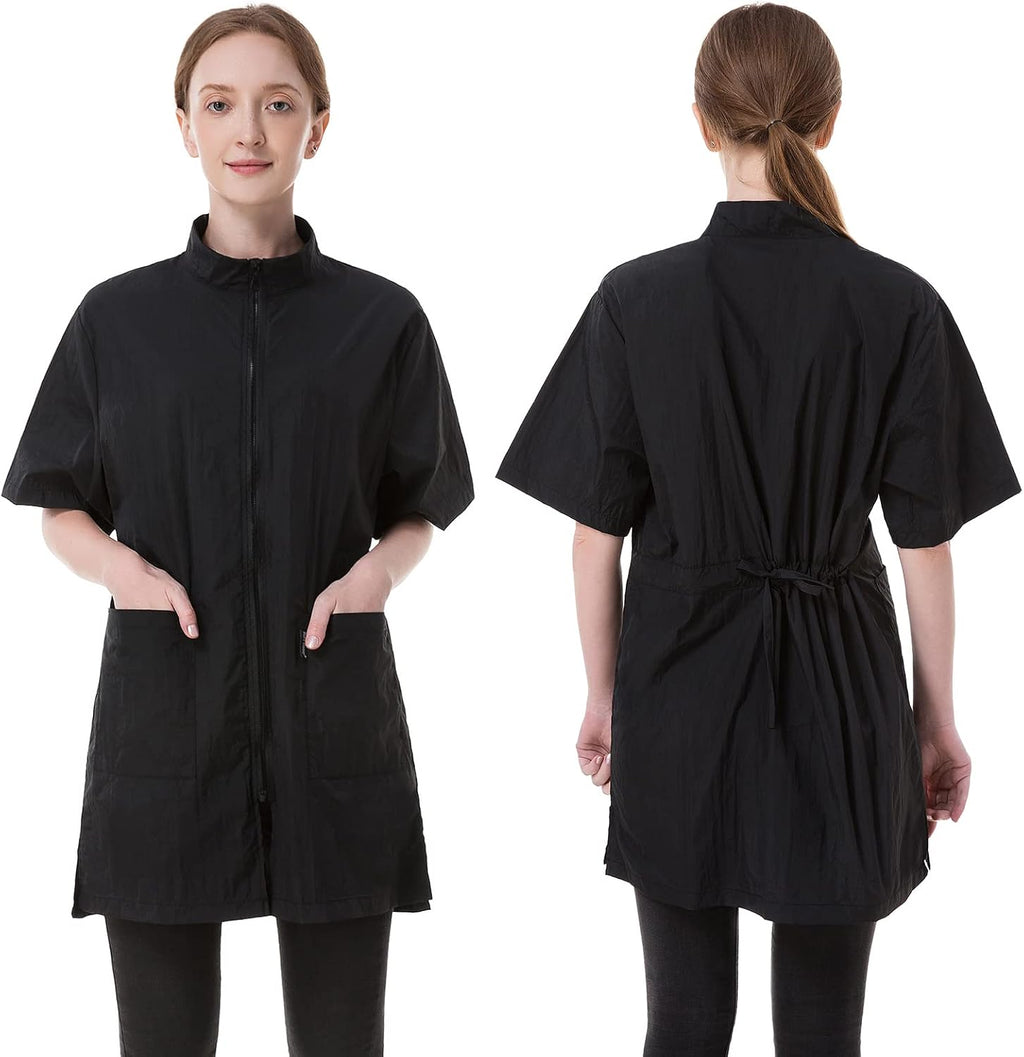 Grooming Smock Waterproof Workwear Barber Jackets for Women Men, Nylon Professional Dog Groomer Smock Barber Apron