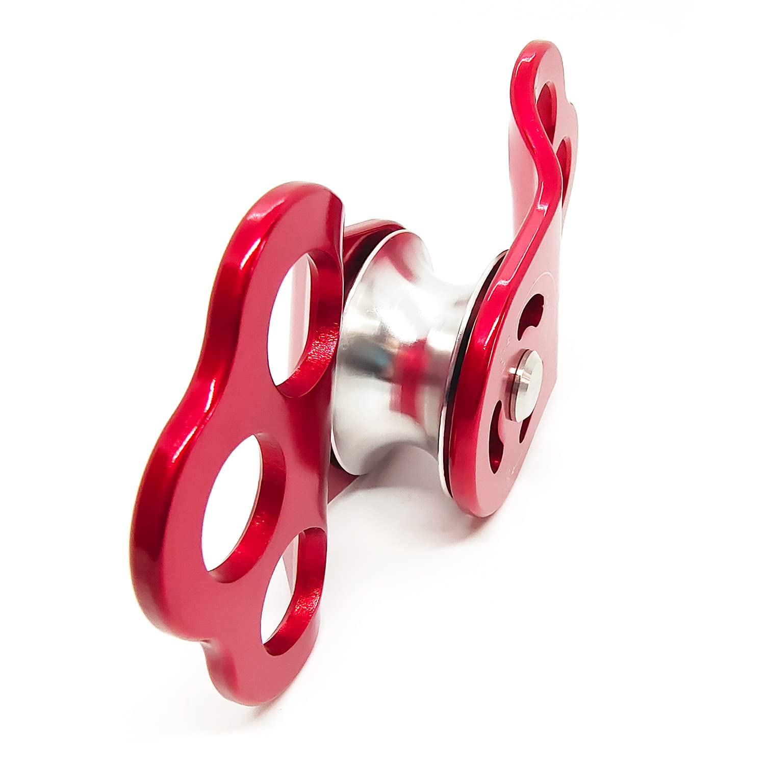 30KN Climbing Single Pulley Climbing Three Hole Hitch Pulley Climbing Bearing Pulley, Hauling Pulley for Rock