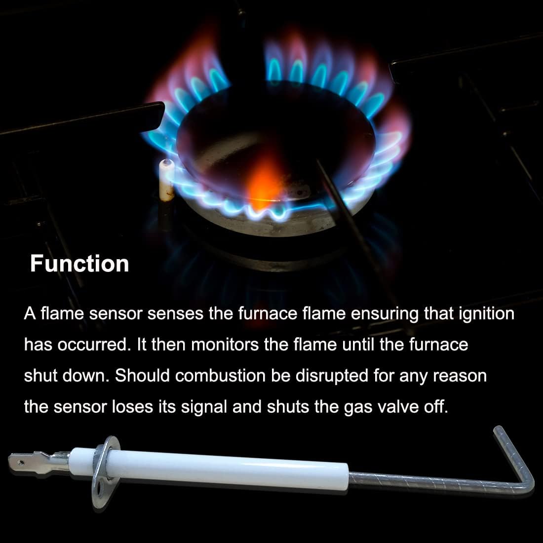 69W43 Flame Sensor Furnace for Lennox Ducane Armstrong Furnaces Fits Replace 69W4301 LB-74940B LB74940B - 2Pack