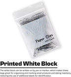 Resealable Poly Bags for Storage with White Block Label, 12 x 15 Inch, 1000 Pack, 2 Mil, Zipper Lock Closure