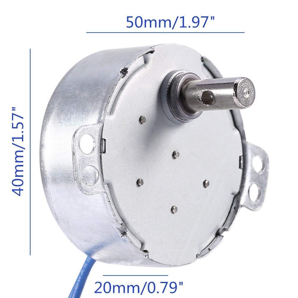 6PCS Synchronous Synchron Turntable Motor 50/60Hz AC100~127V CCW/CW 4W with 7mm Flexible Coupling Connector and 6ft Power Cord Switch Plug for Cup Turner,Cuptisserie,or Guide Motor (5-6RPM)