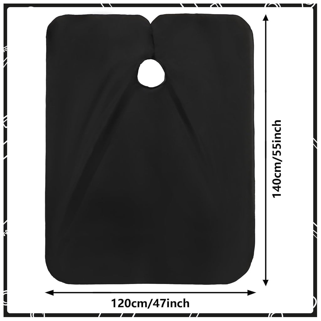 2Pcs Barber Cape, Hair Cutting Cape with Closure Snap for Adults | Professional Black Hairdresser Apron, Watertight