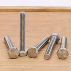 1/2-13 x 4-1/2" Hex Head Bolts Screws, 304 Stainless Steel 18-8, Fully Threaded, Hexagon Head Cap Bolts Screws, Coarse Thread UNC, 5 PCS