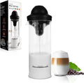 Milk Frother with Glass Pitcher, Frother Handheld Battery Operated, Foam Maker for Coffee, Latte, Cappucino, Hot