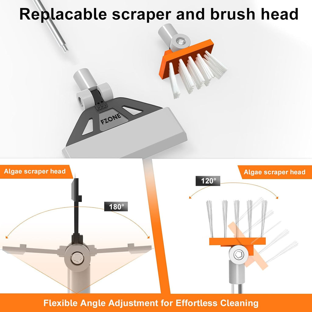 Algae Scraper, Adjustable 19-26 Inch Aquarium Cleaner with Blades