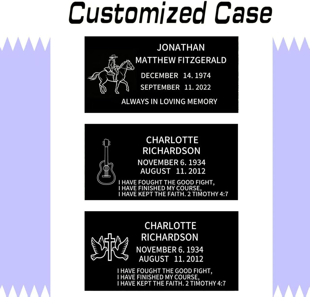Black Granite Headstone Flat Grave Markers,Customized Granite headstones for Graves,Head Stones for Cemetery for Humans