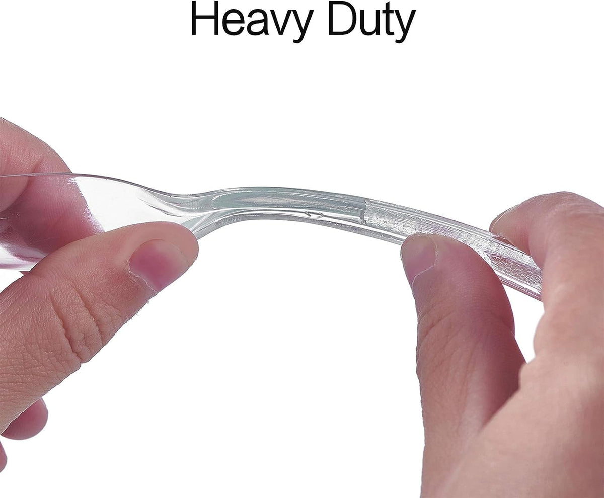 Cutlery Set Plastic Utensils Clear Forks Spoons Knives Disposable Silverware Heavyweight [300 Combo Box]