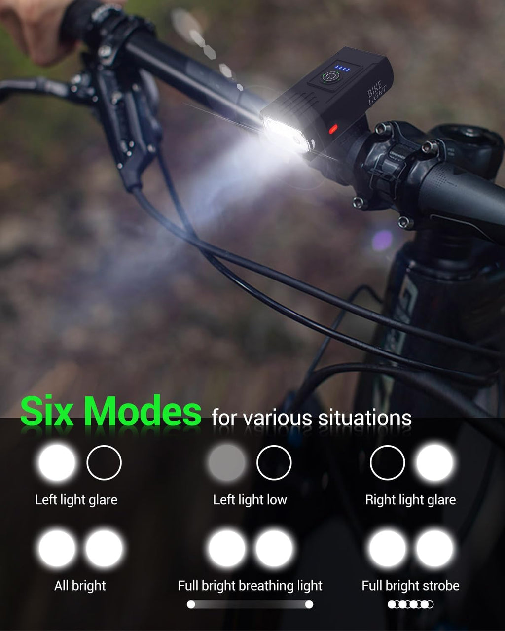 Bike Light, High Lumens Super Bright Bicycle Lite, 6+4 Modes USB Rechargeable Bike Headlight & Taillight Set