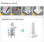 2 Pack Hand Rails for Outdoor Steps,5 Step White Railing Kit