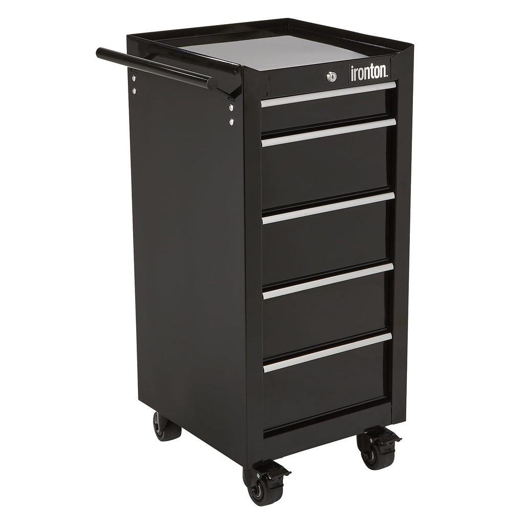 5-Drawer Rolling Cabinet, 17in., 75-Lb. Capacity, Steel
