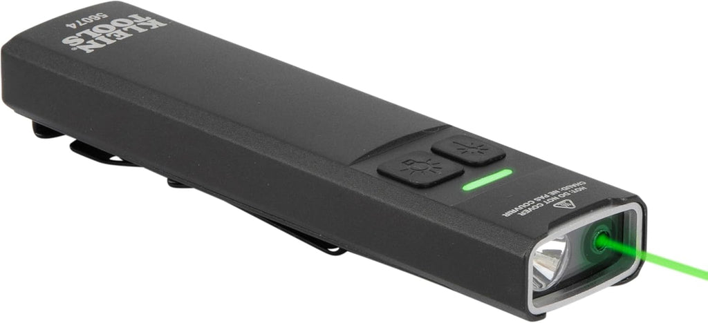KLEIN TOOLS 56074 EDC Pocket Flashlight with Green Laser, Three Brightness Modes up to 1000 Lumens with Turbo Mode