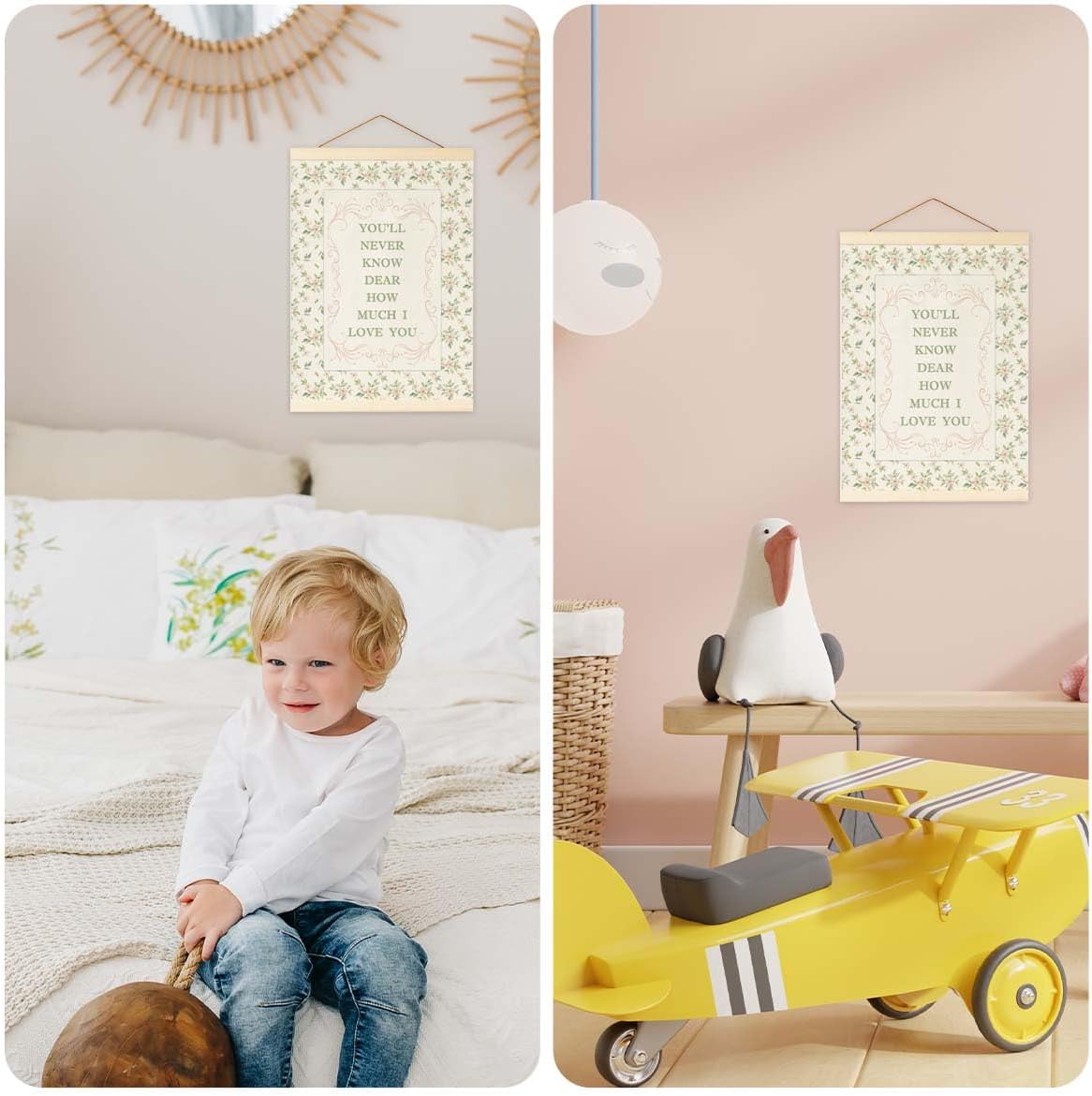 Pink Vintage Wildflower Nursery Decor Banner For Girls, Baby Girl Room Decor, Toddler Girl Room Decor, Playroom
