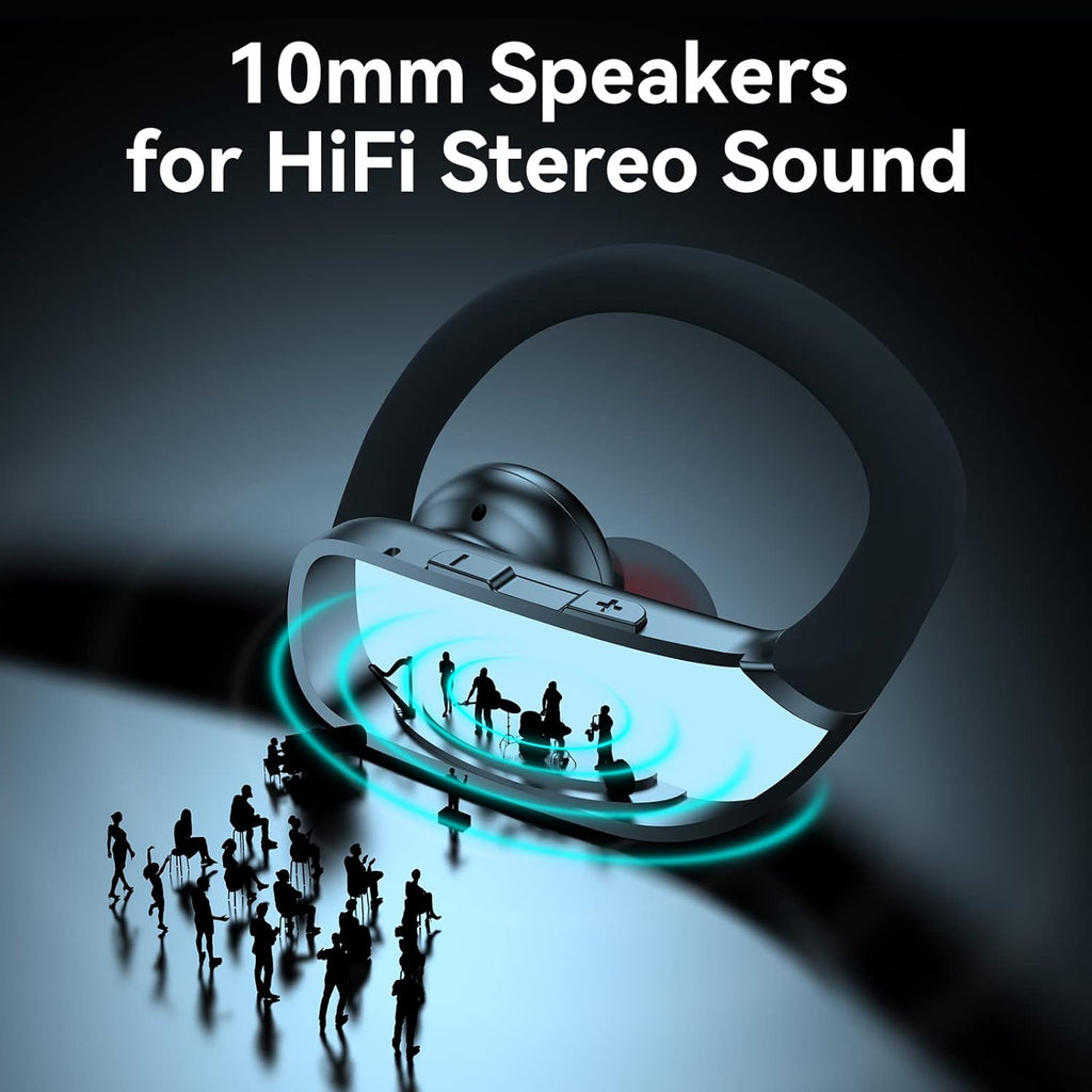 Ear Buds Wireless Earbuds Bluetooth Headphones with 80H Playtime LED Display Case, Over-Ear Hook with Mic, Stereo