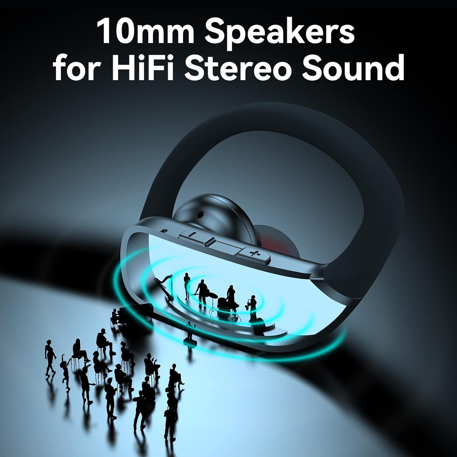 Ear Buds Wireless Earbuds Bluetooth Headphones with 80H Playtime LED Display Case, Over-Ear Hook with Mic, Stereo
