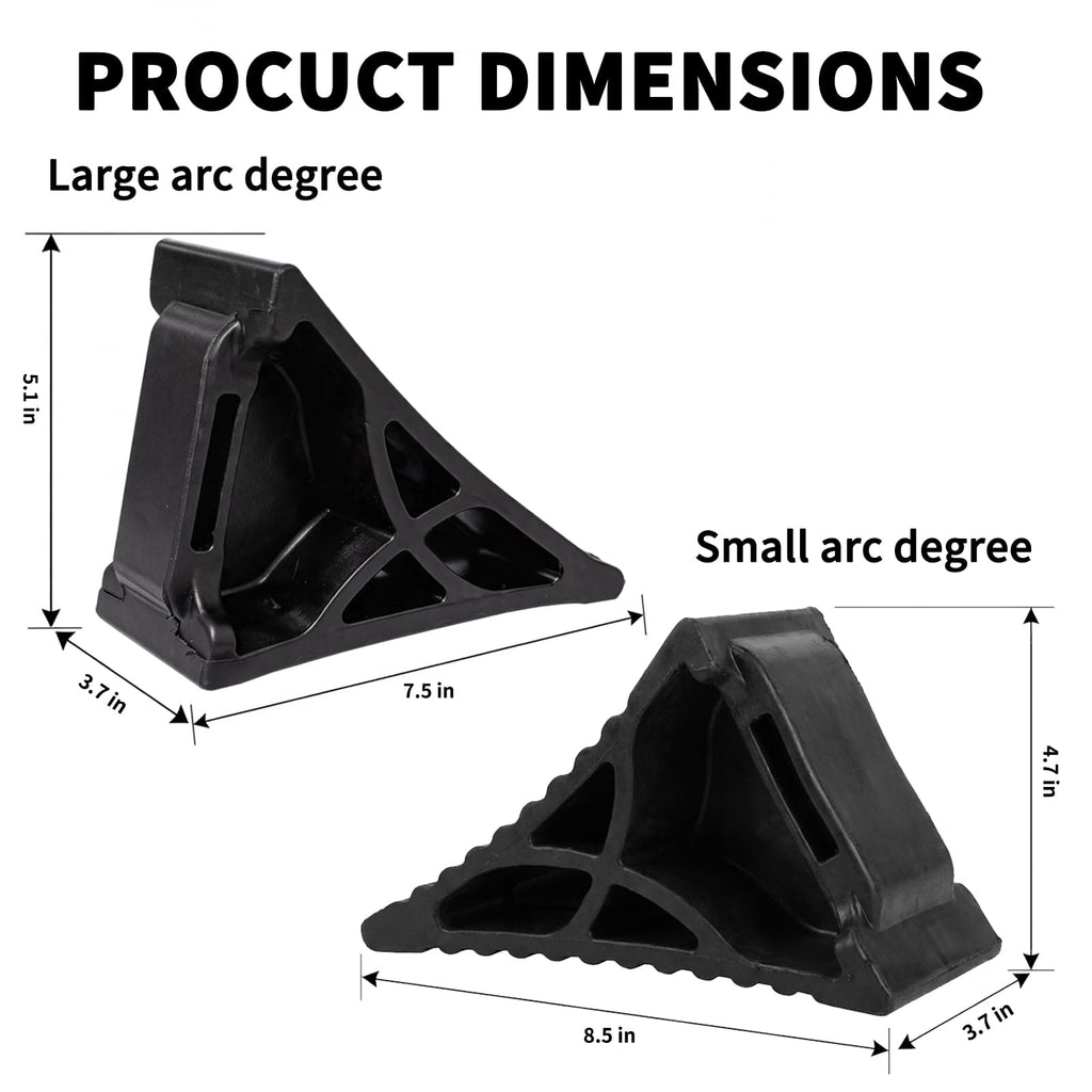 Rubber Wheel Chocks for RV Trailer Upgraded Deformable Design 4 Pc