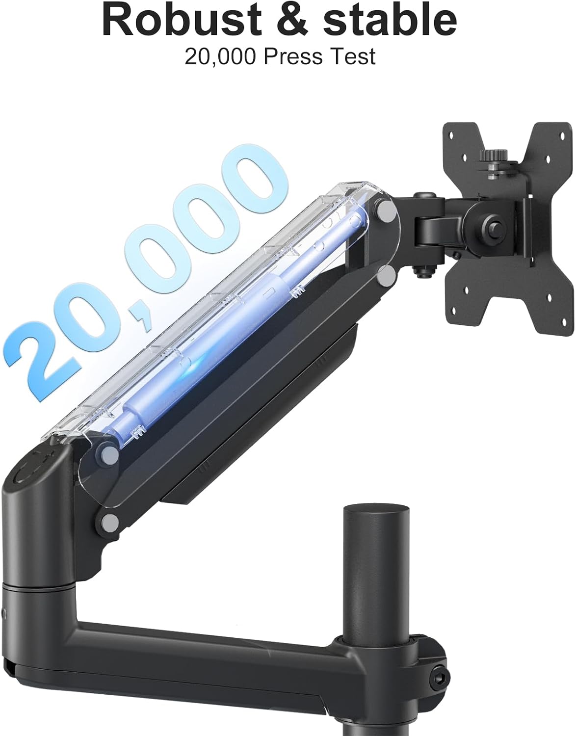 Tall Dual Monitor Desk Mount for 13-33 inch Screens, 19.8 lbs per Arm | Dual Monitor Arms for 2 Monitors, Full Motion