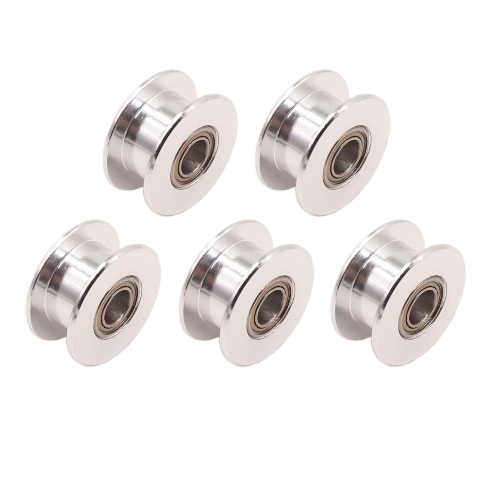 WINSINN GT2 Idler Pulley - 20 Toothless, 5mm Bore, for 6mm Width Timing Belt, Aluminum - Ideal for 3D Printers, CNC Machines (5-Pack)
