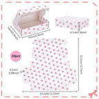 30pcs Bowknot Printed Gift Box White Cardboard Small Shipping Boxes 5.9x3.9x1.6 inch Mailer Boxes for Mother’s Day